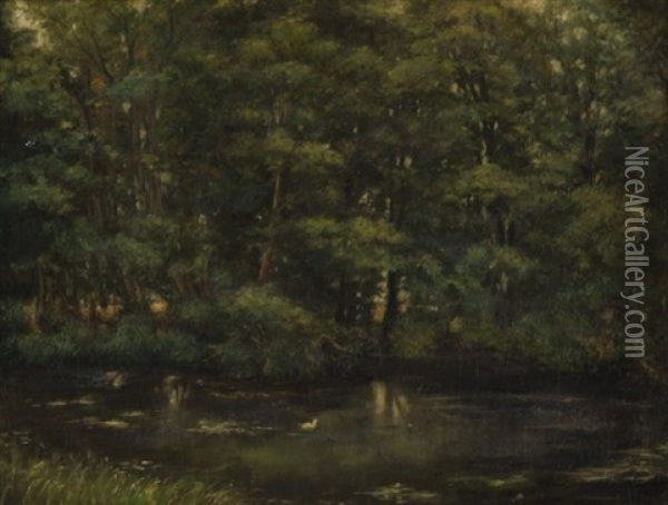 Etang Sous Bois Oil Painting - Frans Van Luppen