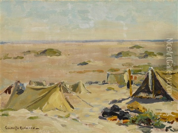Camping On The Beach Oil Painting - Granville S. Redmond