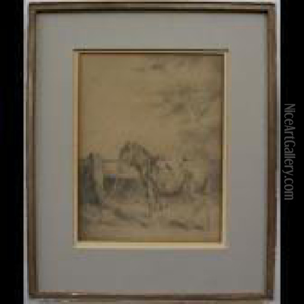 Standing Pony Oil Painting - George Morland