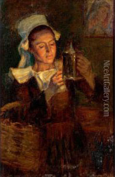 The Lantern Oil Painting - Aloysius C. O'Kelly