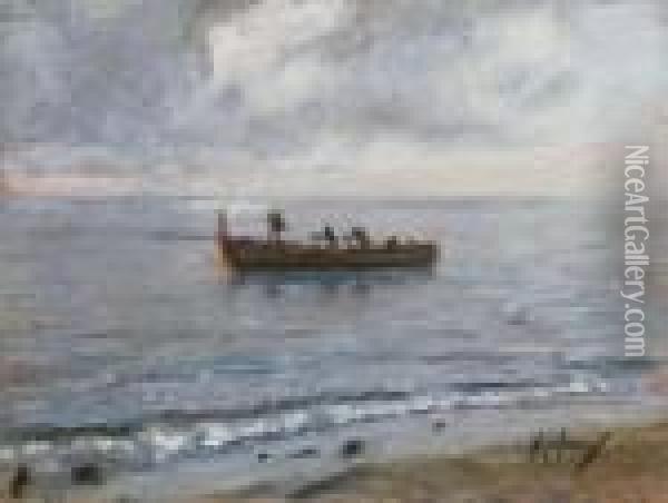 Il Ritorno Dalla Pesca Oil Painting - Vincenzo Migliaro