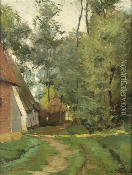 Dorfstrase Oil Painting - Pieter Stobbaerts