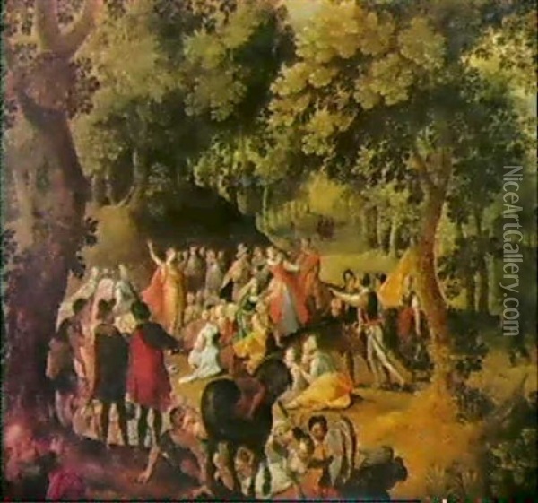 St. John Preaching To The Multitude Oil Painting - Karel van Mander the Elder