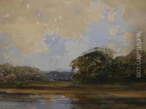 Riverscene Oil Painting - Kershaw Schofield