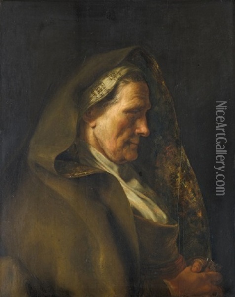 Tronie Einer Alten Frau Oil Painting - Jan Lievens