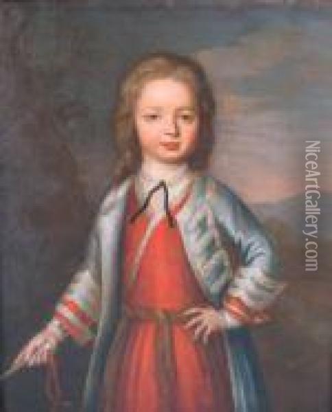 Three Quarter Length Portrait Of A Young Boy Oil Painting - Simon Pietersz. Verelst