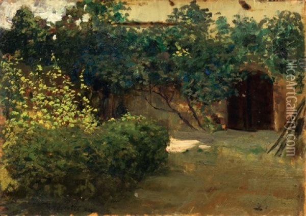 Il Giardino Della Villa Oil Painting - Federico Andreotti