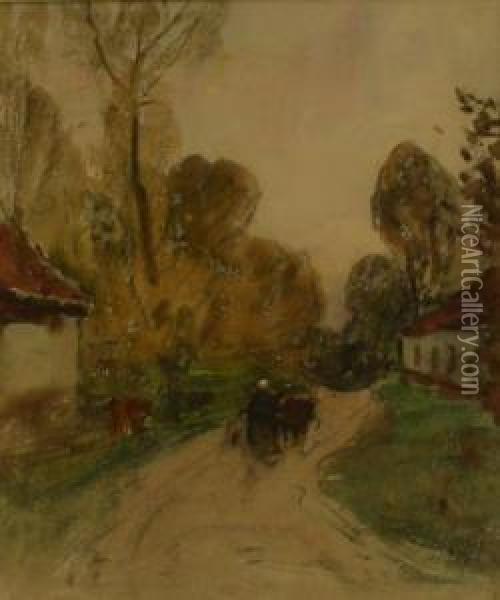 The Road To Montreuil Oil Painting - Frederick Stuart Richardson