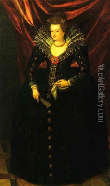 Portrait Of Maria De' Medici Oil Painting - Frans Pourbus the younger