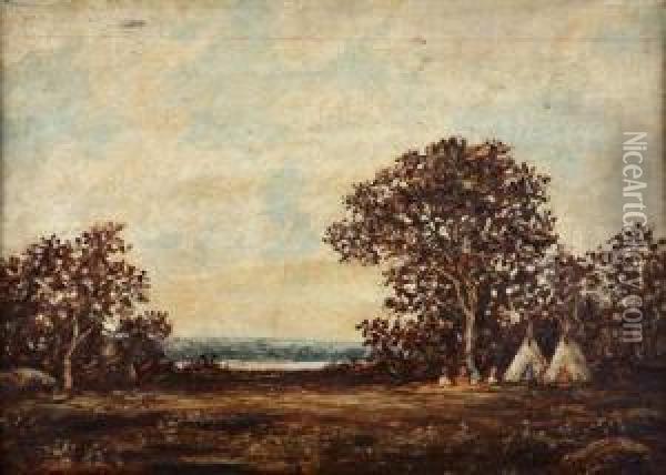 Indian Encampment Oil Painting - Ralph Albert Blakelock