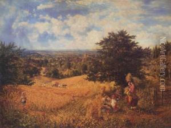 Harvest Time Oil Painting - George William Mote