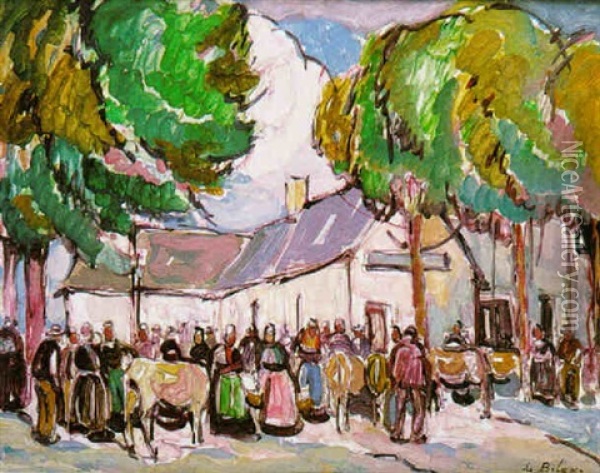 Le Marche Oil Painting - Pierre De Belay