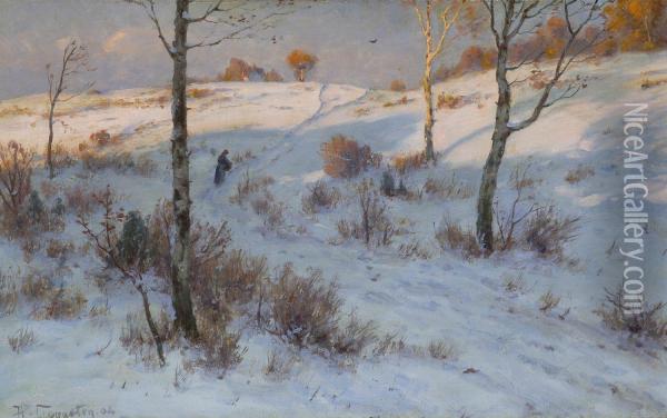Winterlandschaft Oil Painting - Heinrich Gogarten
