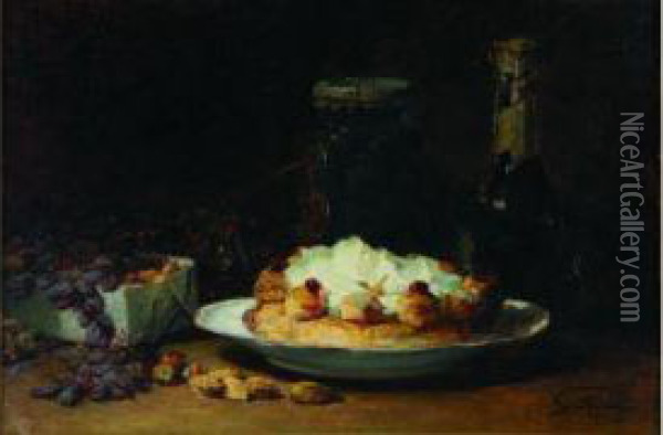  Dessert Et Fruits Secs, 1885  Oil Painting - Guillaume-Romain Fouace