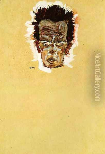 Head of a man Oil Painting - Egon Schiele