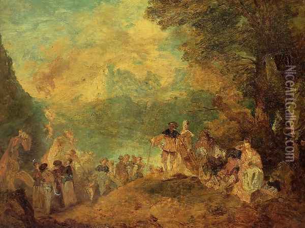 The Pilgrimage to Cythera (after Watteau) Oil Painting - Eugene Boudin
