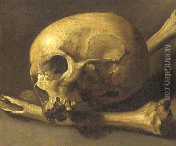 A momento mori of a skull and bones Oil Painting - Theodore Gericault