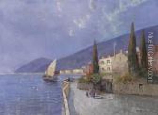 Lake Como Oil Painting - Hans Wagner