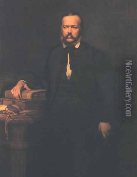 Portrait of Laszlo Szalay 1864 Oil Painting - Bertalan Szekely