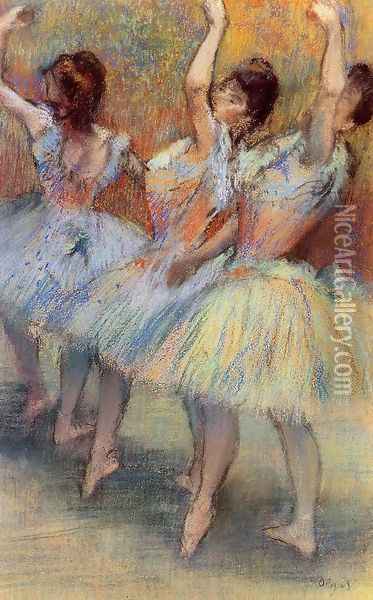 Three Dancers Oil Painting - Edgar Degas