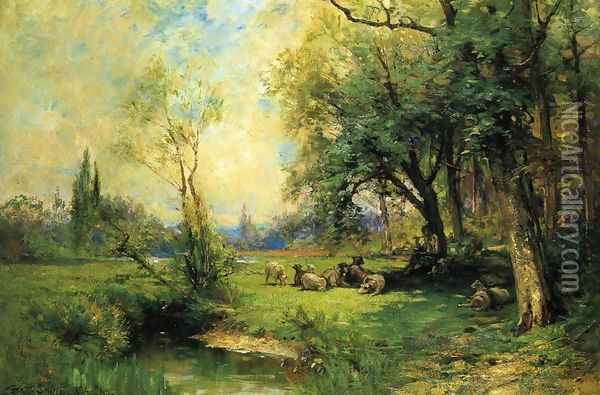 Green Pastures and Still Waters Oil Painting - George Henry Smillie