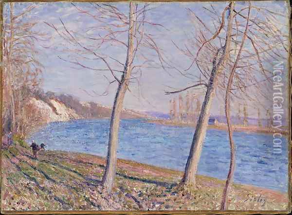 The Banks of the River at Veneux, 1881 Oil Painting - Alfred Sisley
