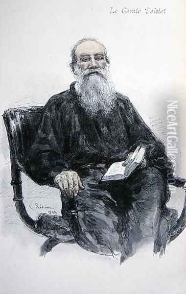 Lev Nikolaevich Tolstoy (1828-1910), 1888 Oil Painting - Ilya Efimovich Efimovich Repin