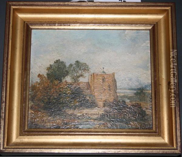 View Of A Countrychurch Oil Painting - Edmund Thornton Crawford