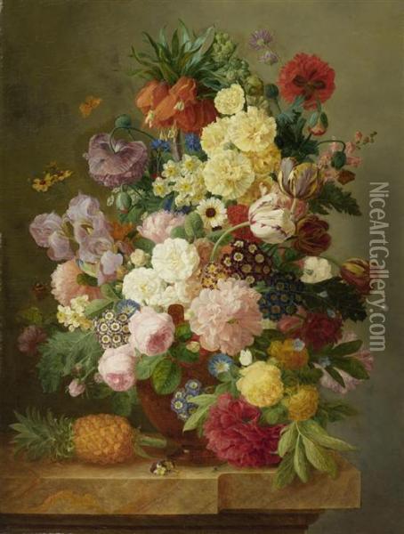 Floral Still Life. Oil Painting - Jan Frans Eliaerts