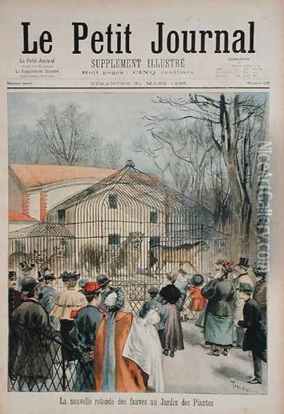 The New Wildcat House at the Jardin des Plantes, from Le Petit Journal, 31th March 1895 Oil Painting - Oswaldo Tofani