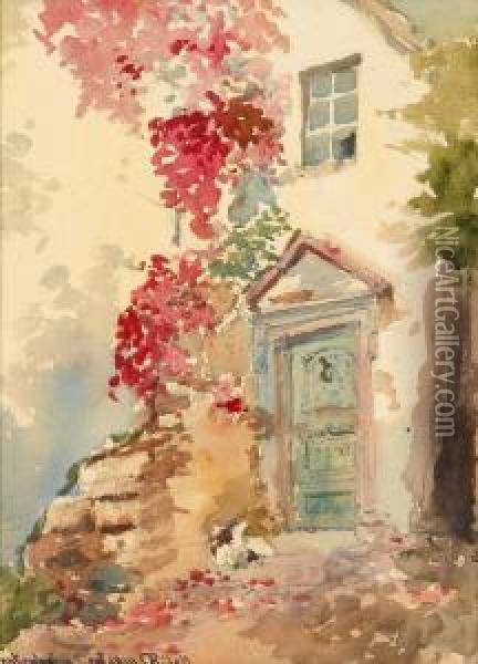 Zwei Aquarelle Oil Painting - Carl Rudell