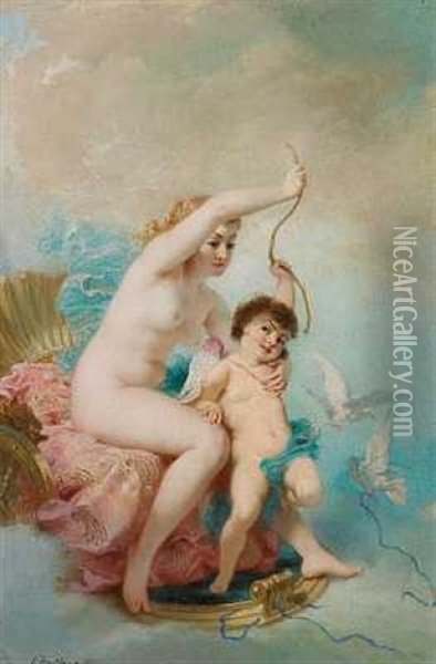 Amor Og Venus Oil Painting - Charles Edouard Boutibonne