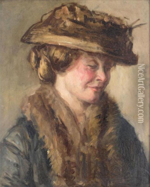 Portrait Of Alice Rothenstein (nee Knewstub) Oil Painting - Philip Wilson Steer