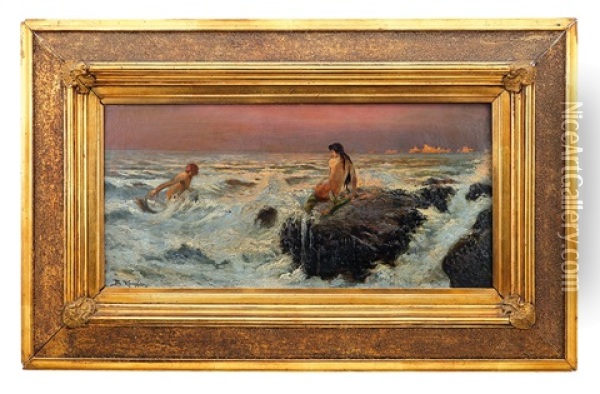 Morska Vila Oil Painting - Benes (Benesch) Knuepfer