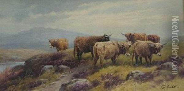 Moorland Cattle. Oil Painting - Thomas, Tom Rowden