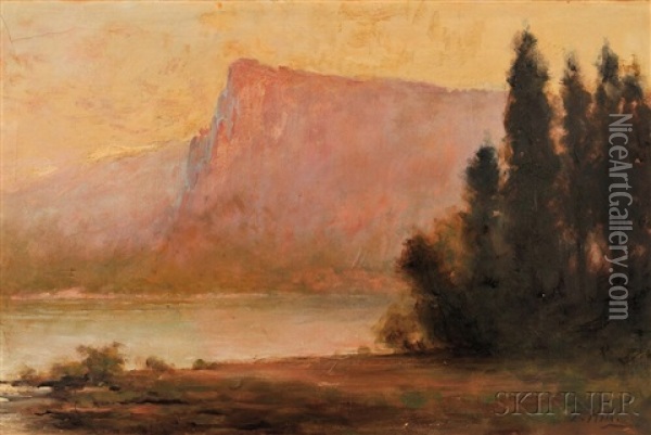 Pohono Lake, Yosemite California Oil Painting - Thomas Hill