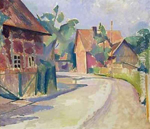 A Village Street Oil Painting - Franz Nolken
