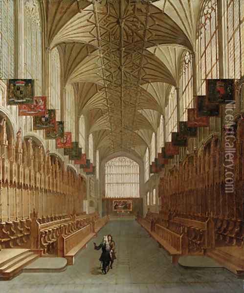 Interior of St. George's Chapel, Windsor Oil Painting - English School