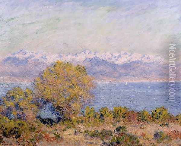 The Alps Seen From Cap D Antibes Oil Painting - Claude Oscar Monet