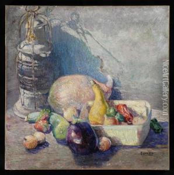 Still Life With Vegetables Oil Painting - Sigurd Skou