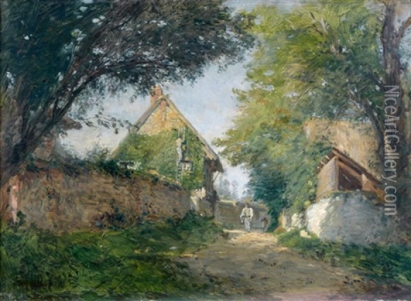 Ruelle A Honfleur Oil Painting - Adolphe Felix Cals