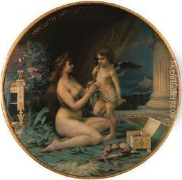 Aphrodite And Eros Oil Painting - Henri Camille Danger