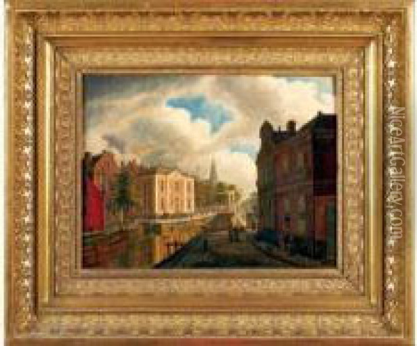 Vue D'une Ville En Hollande Oil Painting - Augustus Wijnantz