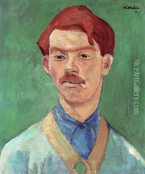 Smoking Man 1930 Oil Painting - Valer Ferenczy
