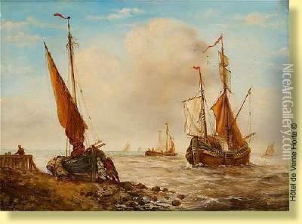 Marine Par Temps Calme Oil Painting - Theodore Gudin