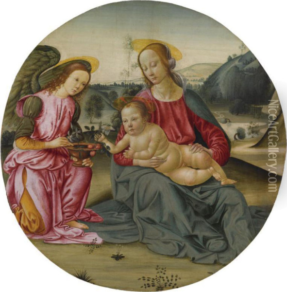 The Madonna And Child With An Attendant Angel Oil Painting - Giovanni di Corraduccio