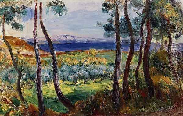 Pines In The Vicinity Of Cagnes Oil Painting - Pierre Auguste Renoir