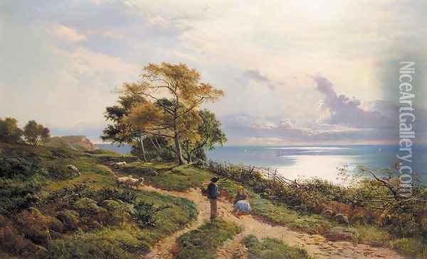 Overlooking the Bay Oil Painting - Sidney Richard Percy