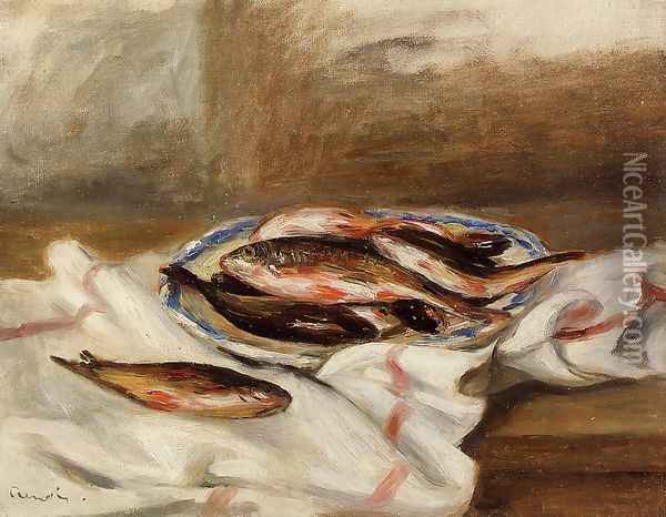 Still Life With Fish Oil Painting - Pierre Auguste Renoir