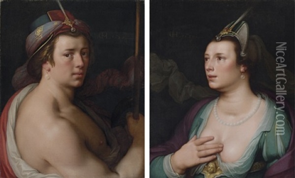 Adonis (+ Venus; Pair) Oil Painting - Cornelis (Kunst) Cornelisz